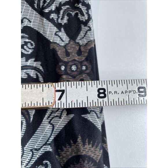 Vintage Y2K Damask Scarf Black Floral Medallion Double Sided Opera Unisex 8X58" - Picture 7 of 7